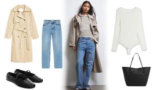 Must have podzimu 2023: Body s dlouhým rukávem, trenčkot, velká kabelka a balerínky