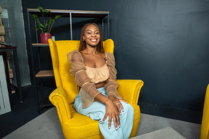 Mariam Camara v pořadu eXtra Host. 