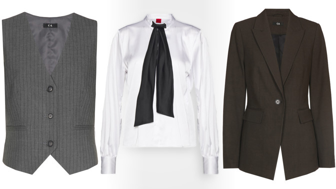 Na podzim 2023 okupují dámský šatník pánské prvky: Košile, kravaty a vesty v tipech od 299 Kč