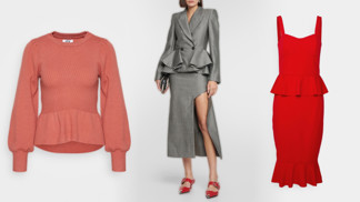 Milovaný i nenáviděný volán: Peplum je staronovým trendem podzimu. Unosí ho i boubelky na sukních, šatech, topech i saku