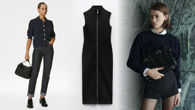 Trendy kombinace modré a černé: Letos na podzim frčí v jednom outfitu, vytváří dojem temné elegance