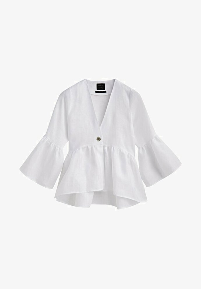 Lněná blůza s peplum prvkem, Massimo Dutti, 2 299 Kč.