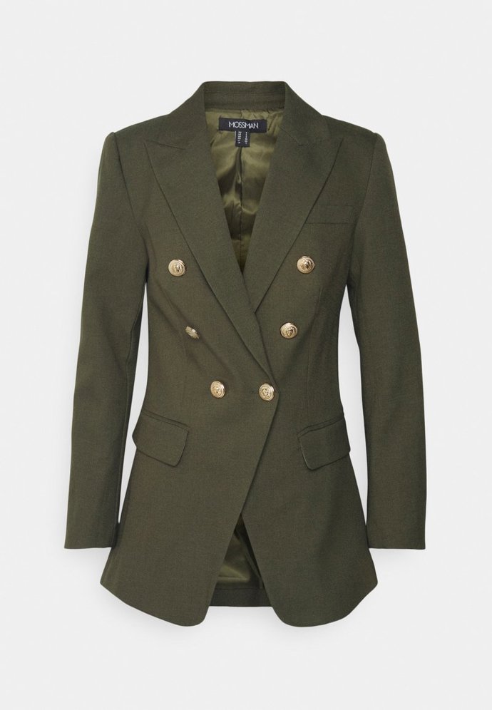 Khaki varianta dvouřadého blazeru, Mossman, 4 990 Kč.