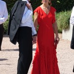 Pippa Middleton na sobě měla úchvatnou dlouhou červenou róbu s volánky, za kterou by se nestyděla ani její sestra Kate, princezna z Walesu.