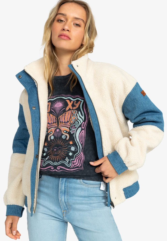 Huňatý bomber z kombinovaného materiálu, Roxy, 2 990 Kč. 