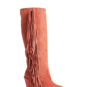 Vysoké kovbojské boty s třásněmi, Stuart Weitzman, 11 890 Kč.