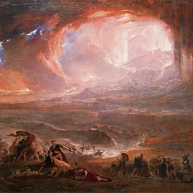 Zničení Pompejí a Herculanea od malíře Johna Martina.