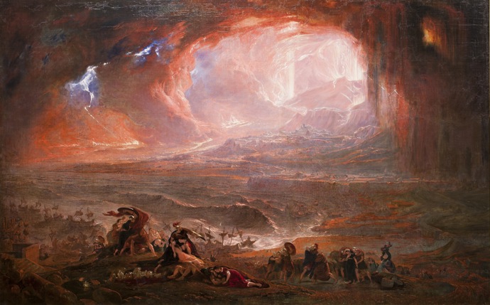 Zničení Pompejí a Herculanea od malíře Johna Martina.