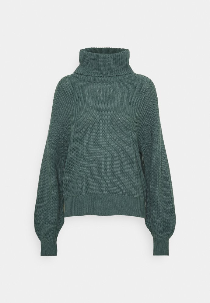 Olivově zelený oversize svetr s rolákem, JDY, 899 Kč