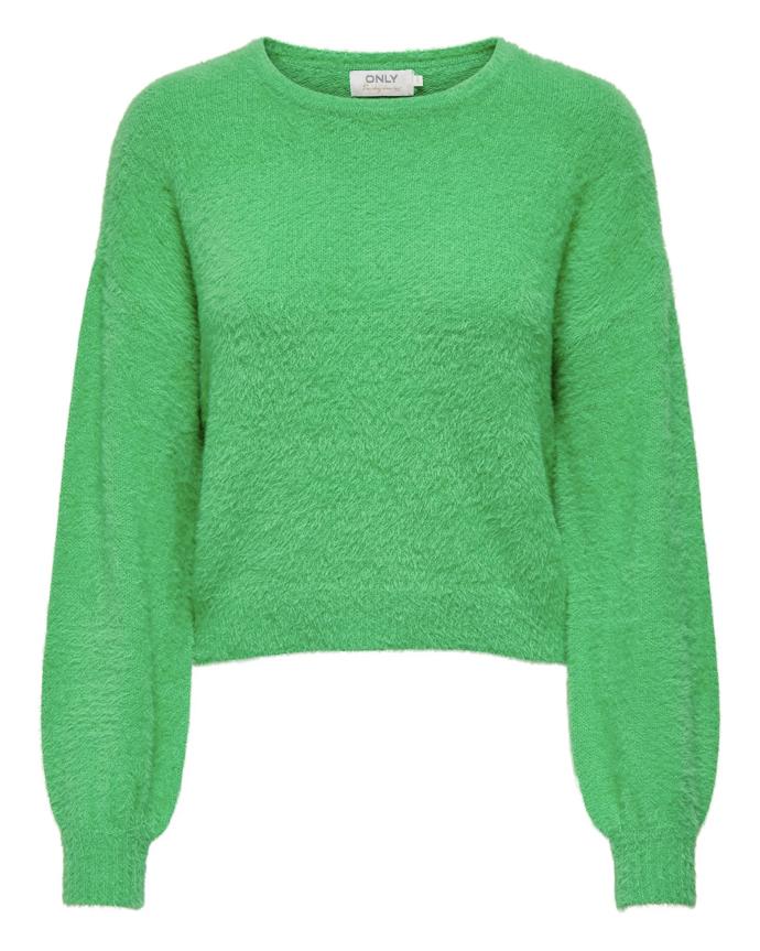 Krátký hráškově zelený svetřík s vlasem, Only, 999 Kč