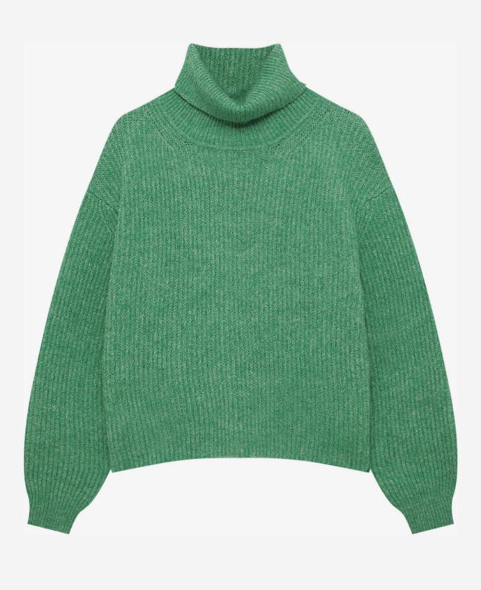 Oversize pulovr s rolákem, Pull & Bear, 699 Kč