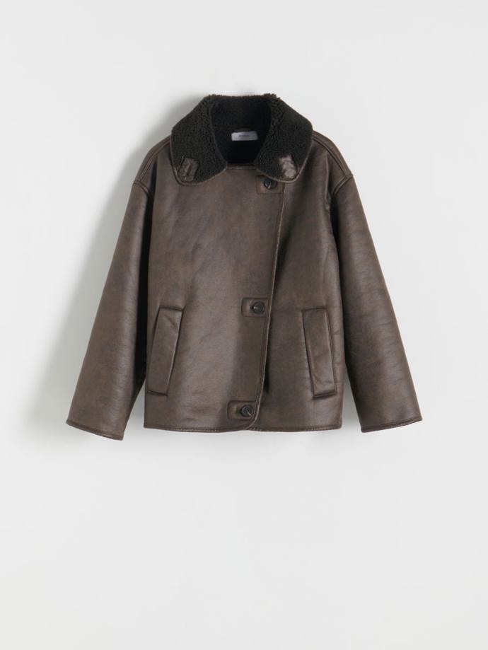 Bunda z imitace kůže s kožíškem, Reserved, 1 799 Kč