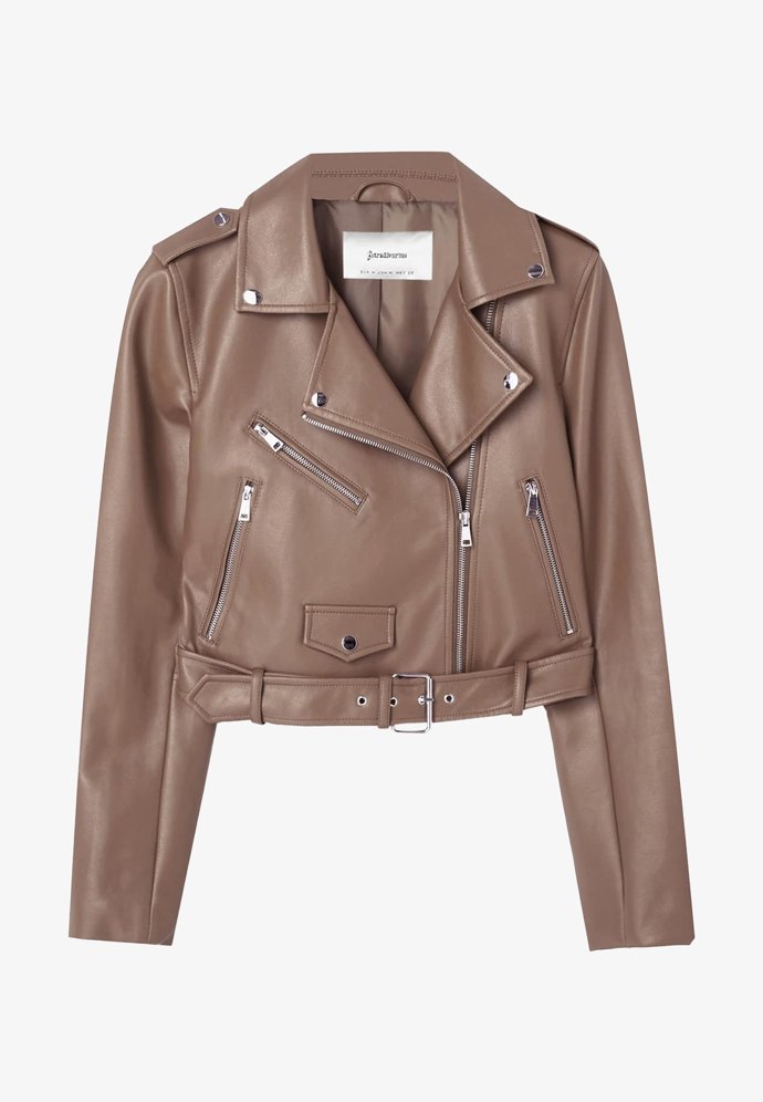 Koženková bunda, Stradivarius, 799 Kč