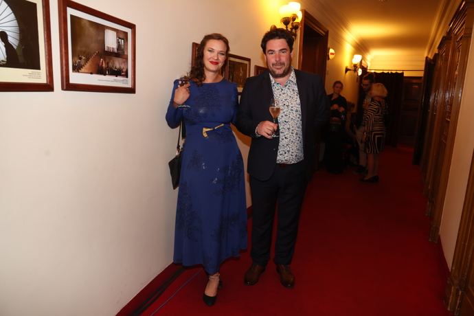 Kristýna Leichtová v doprovodu svého manžela Vojtěcha Štěpánka.