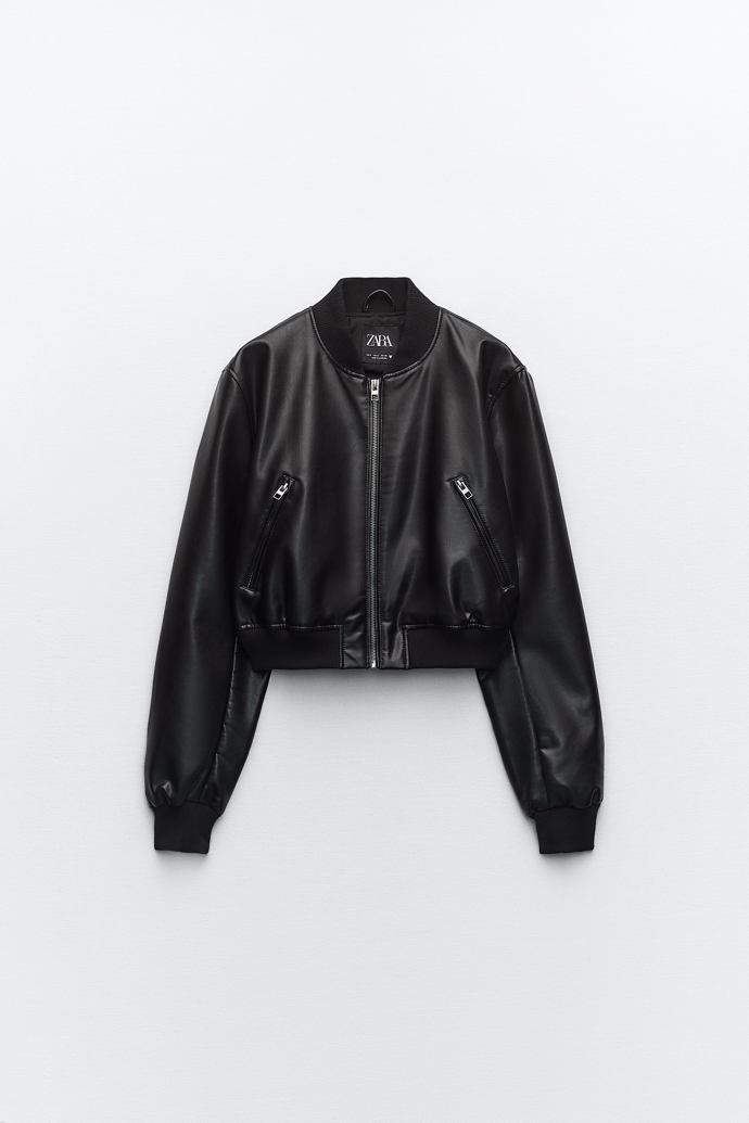Bomber z imitace kůže, Zara, 1 199 Kč