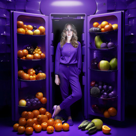 Herečka Elizaveta Maximová v kalendáři Proměny Fantazie 2024, její obraz nese název Sklízím, co zasévám.