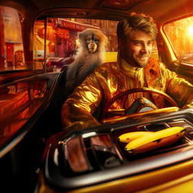 Herec Marek Lambora s podtitulem: Řidič slečny Dej si (banán)