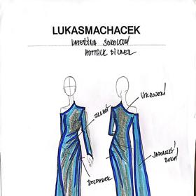 Lukáš Macháček navrhl šaty pro Kateřinu Sokolovou.