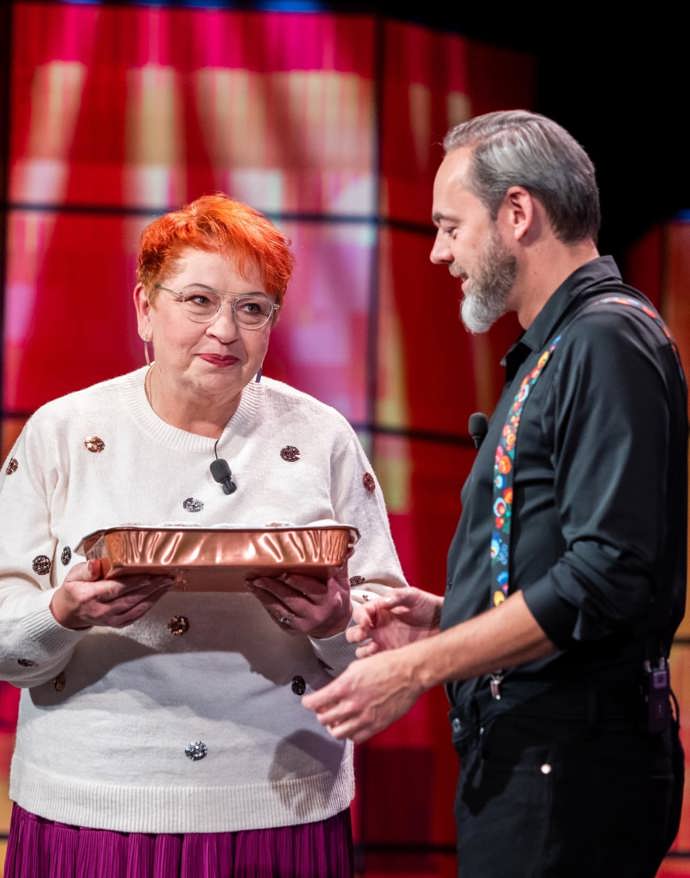 Mirka van Gils Slavíková v pořadu 7 pádů Honzy Dědka.