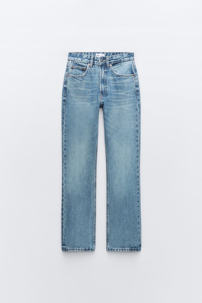 Džíny straight s vysokým pasem, Zara, 699 Kč