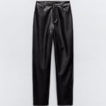Kalhoty mom fit z imitace kůže, Zara, 699 Kč