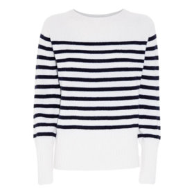 Dalším princezniným oblíbeným kouskem, který ve středu oblékla, je pruhovaný kašmírový svetr Lotus. Kate ho předtím vynesla už dvakrát. Erdem, 650 liber