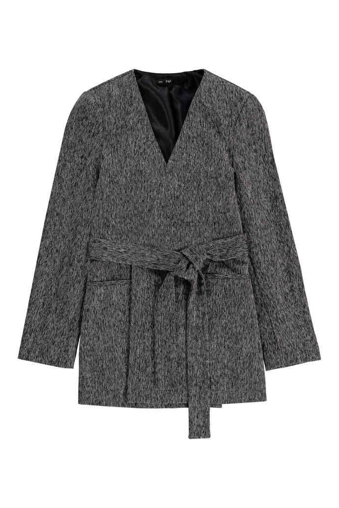 Vlněné sako bez fazony s vázačkou, F&F, 1 199 Kč