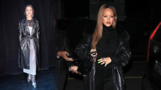 Černý plášť je must have podzimu: Rihanna nosí vintage kůži, Evě Burešové učaroval naleštěný trenčkot