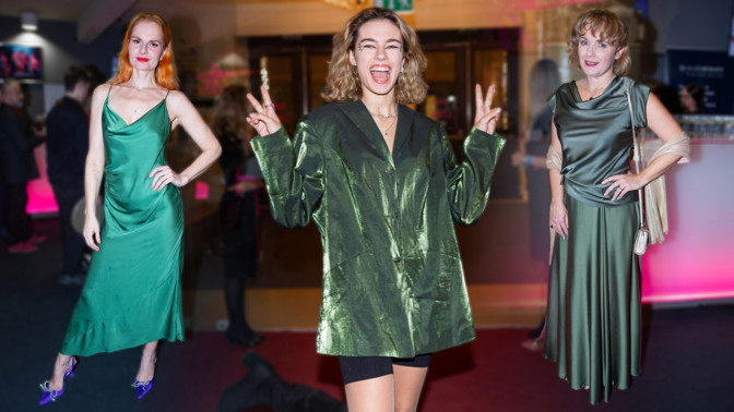 Móda z premiéry muzikálu Ivana Mládka: Pazderková a Munzarová vsadily na tematický zelený satén, Dvořáková na sáčko na holém těle