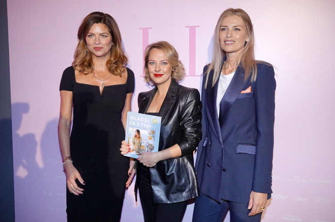 Supermodelka Daniela Peštová s šéfredaktorkou ELLE Czech Theou Prokop a nutriční terapeutkou Gabrielou Peacock.