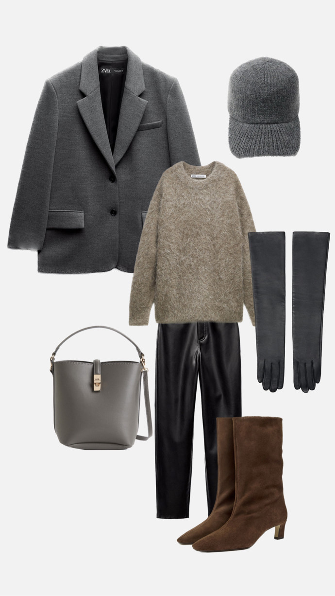 Prvnímu outfitu stylistky Nikoly Markové dominuje jako vrchní vrstva sako. 