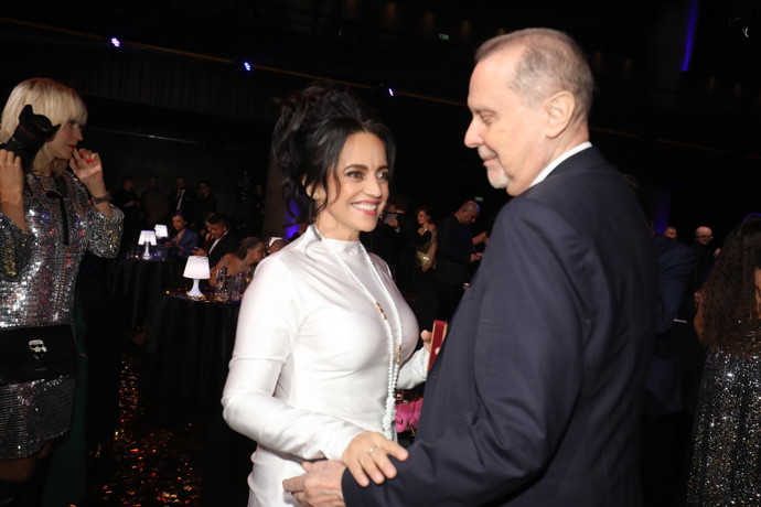 Lucie Bílá přijímala gratulace od kolegy Štefana Margity.