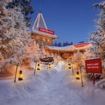 Krásný pohled na Santův srub ve Finsku.