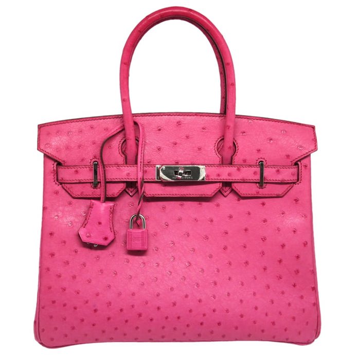 Ikonická Birkin bag z pšotrosí kůže. Pre-owned model nabízený za 26 tisíc euro.