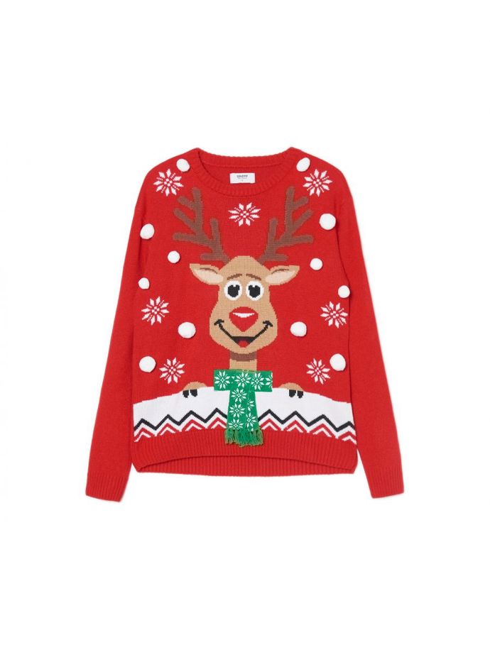 Tradiční vánoční motiv na svetru od značky Cropp, 399 Kč.