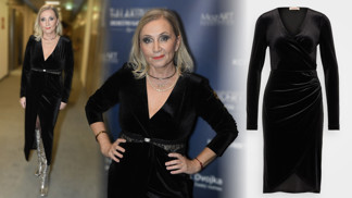 Jak na dokonalý look sametových šatů i pro ženy 60+: Bára Basiková vsadila na vysoký rozparek a nepřehlédnutelné kozačky