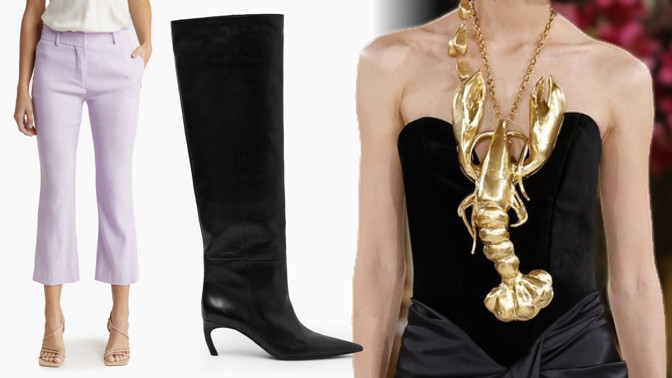 Nejbizarnější módní trendy roku 2024: Jak se vám líbí banánové podpatky, obří humr nebo capri kalhoty