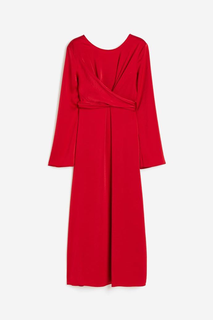 Šaty s dlouhými rukávy a překládaným živůtkem, H&M, 1 499 Kč