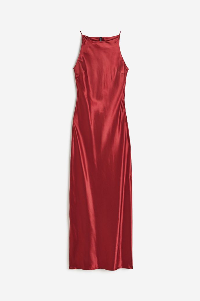 Saténové maxi šaty, H&M, 949 Kč