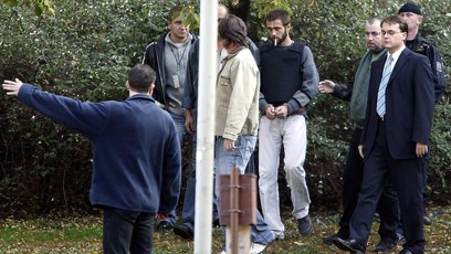 FOTO: Lubina při rekonstrukci zločinu na Karlově náměstí.