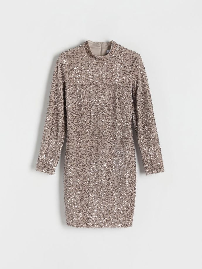 Flitrové šaty s dlouhými rukávy, Reserved, 799 Kč