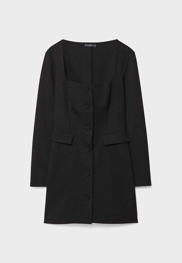 Pouzdrové propínací minišaty, Stradivarius, 799 Kč