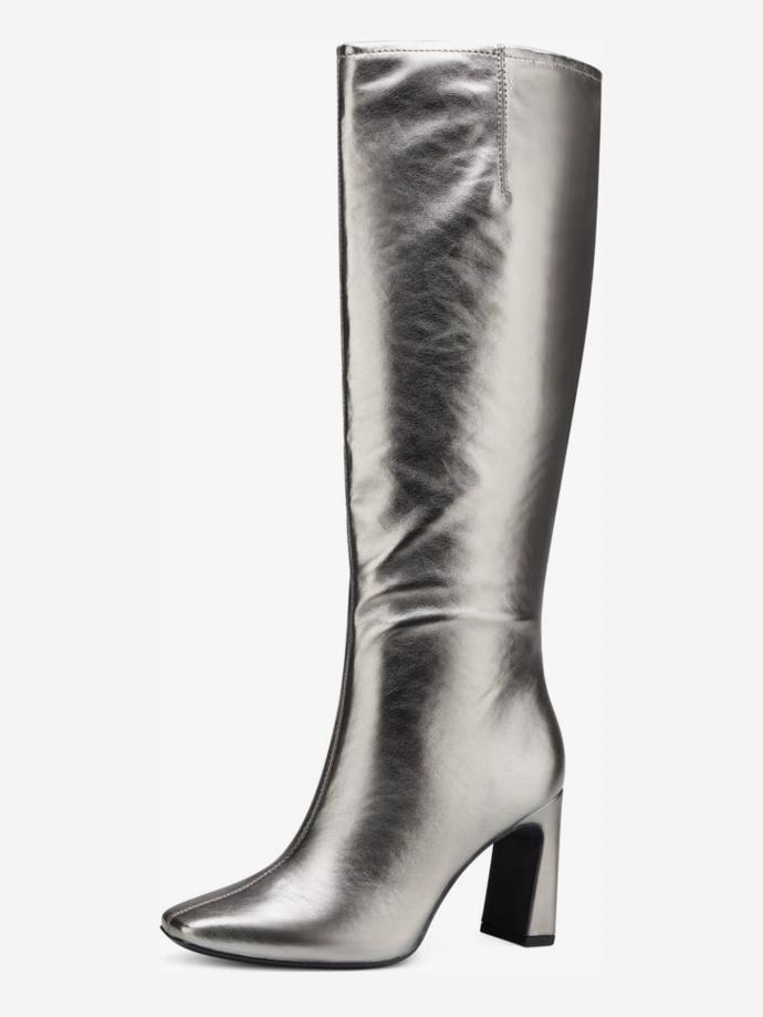 Metalické kozačky v tmavším tónu, Tamaris, 2 099 Kč