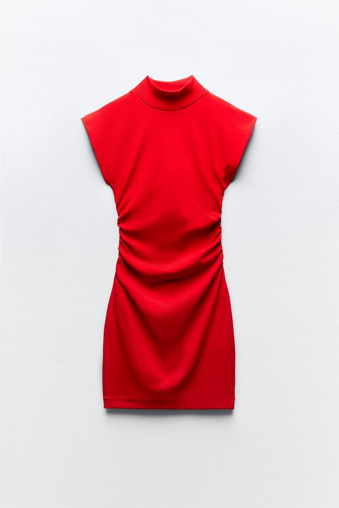 Nabírané minišaty se stojáčkem, Zara, 549 Kč