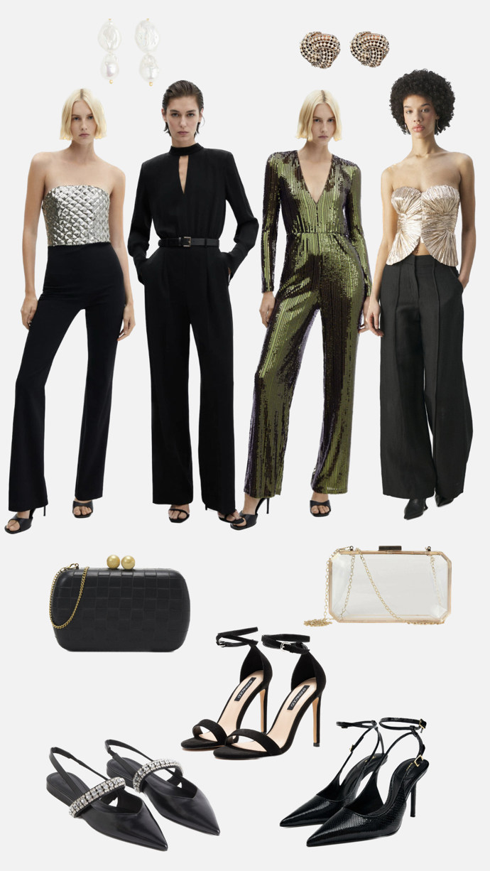 Pro dámy, které se lépe cítí v kalhotách, jsou tu na ples slušivé overaly. Styling s doplňky připravila Nikola Marková.