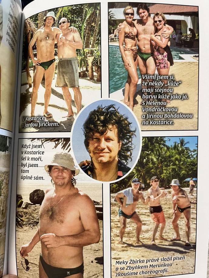 Stanislav Hložek, Helena Vondráčková a Jiřina Bohdalová v plavkách (vpravo nahoře).