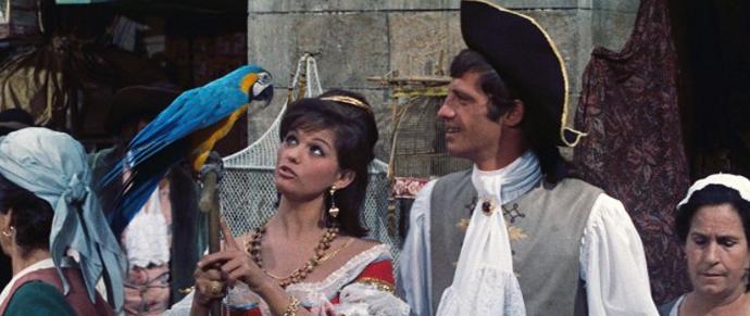 Claudia Cardinale a Jean-Paul Belmondo ve filmu Cartouche.