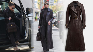 Jennifer Lopez miluje hnědou: Oblékněte si jako ona kožený trenčkot, kotníčkové boty i džíny bootcut, ale za méně peněz