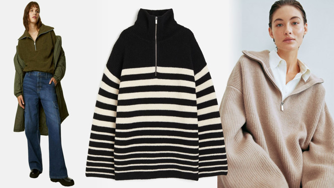 21 trendy svetrů se zipem u krku. Zahřejí i jsou parťáky k dokonalému vrstvení