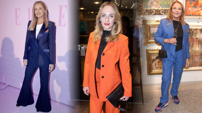 Celebrity v kalhotových kostýmech: Dagmar Havlová k nim nosí tenisky, Daniela Peštová si oblíbila zvonáče